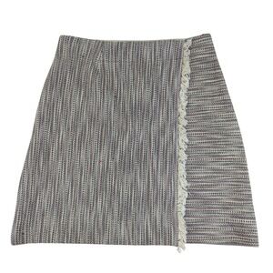 Maeve Anthropologie Tweed Mini Skirt Fringe Hem Multicolor‎ Size 4 NWT Boho